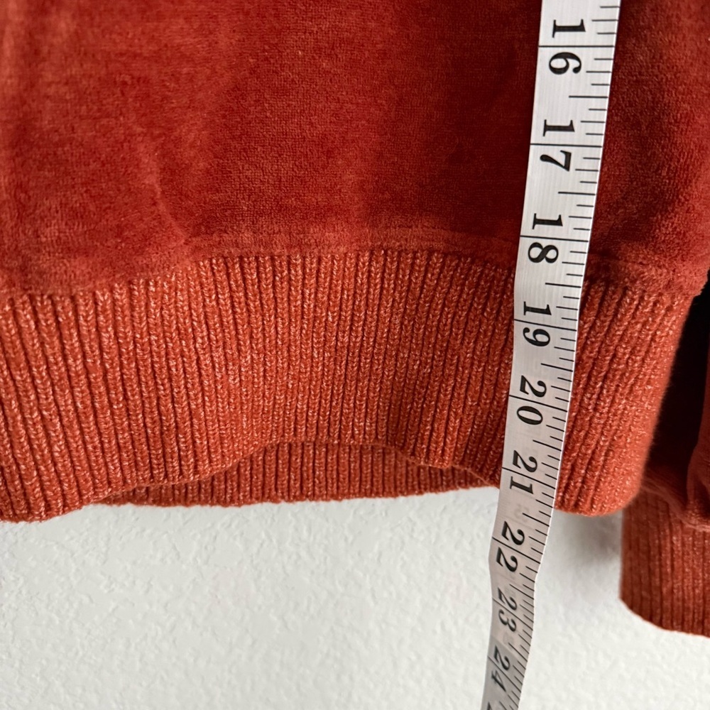 Anthropologie Daily Practice Terracota One Shoulder Pullover Velvet Sweater - Picture 6 of 10